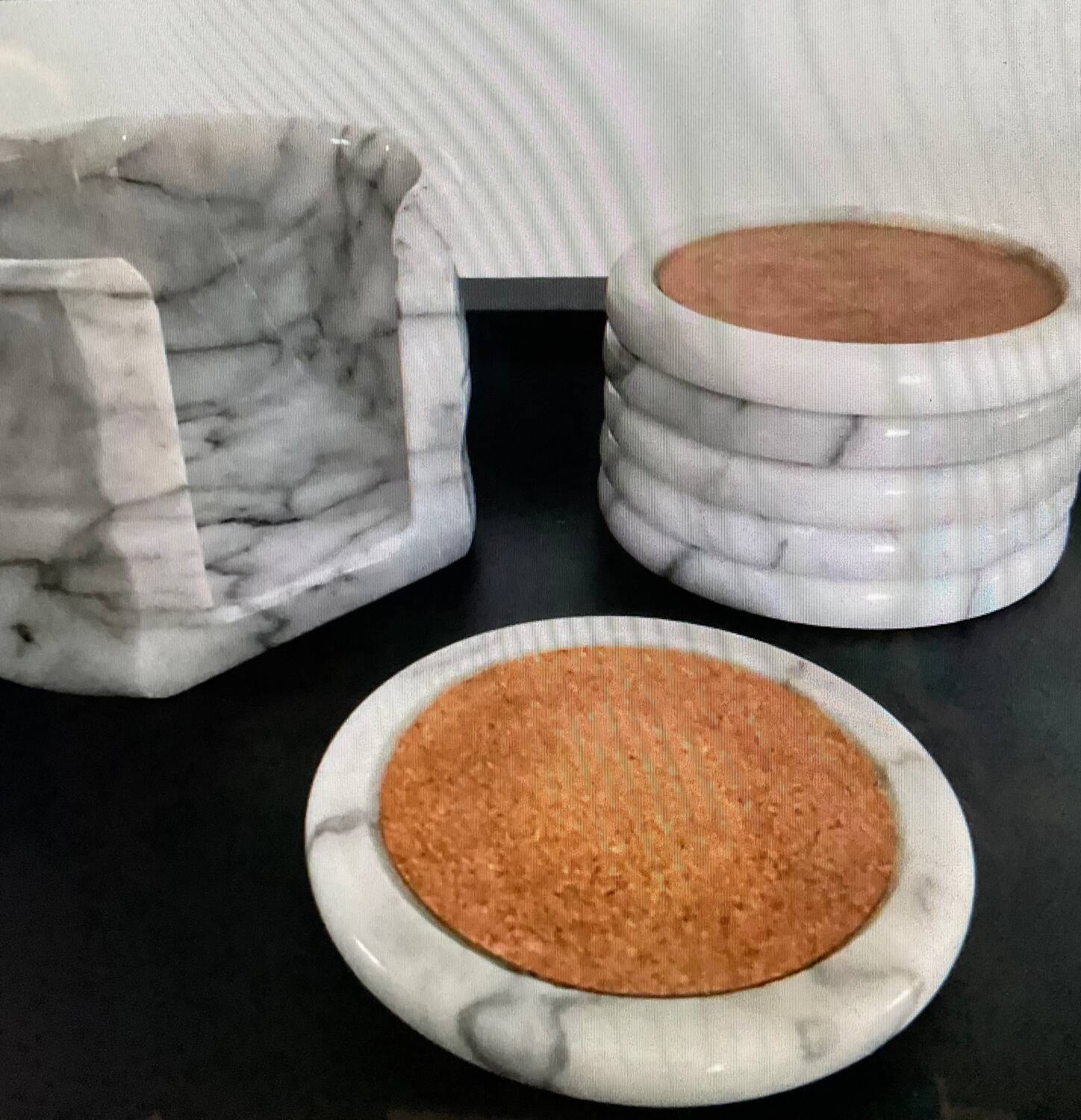 Vintage marble coaster set