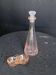 Vintage pink glass carafe and salt cellar