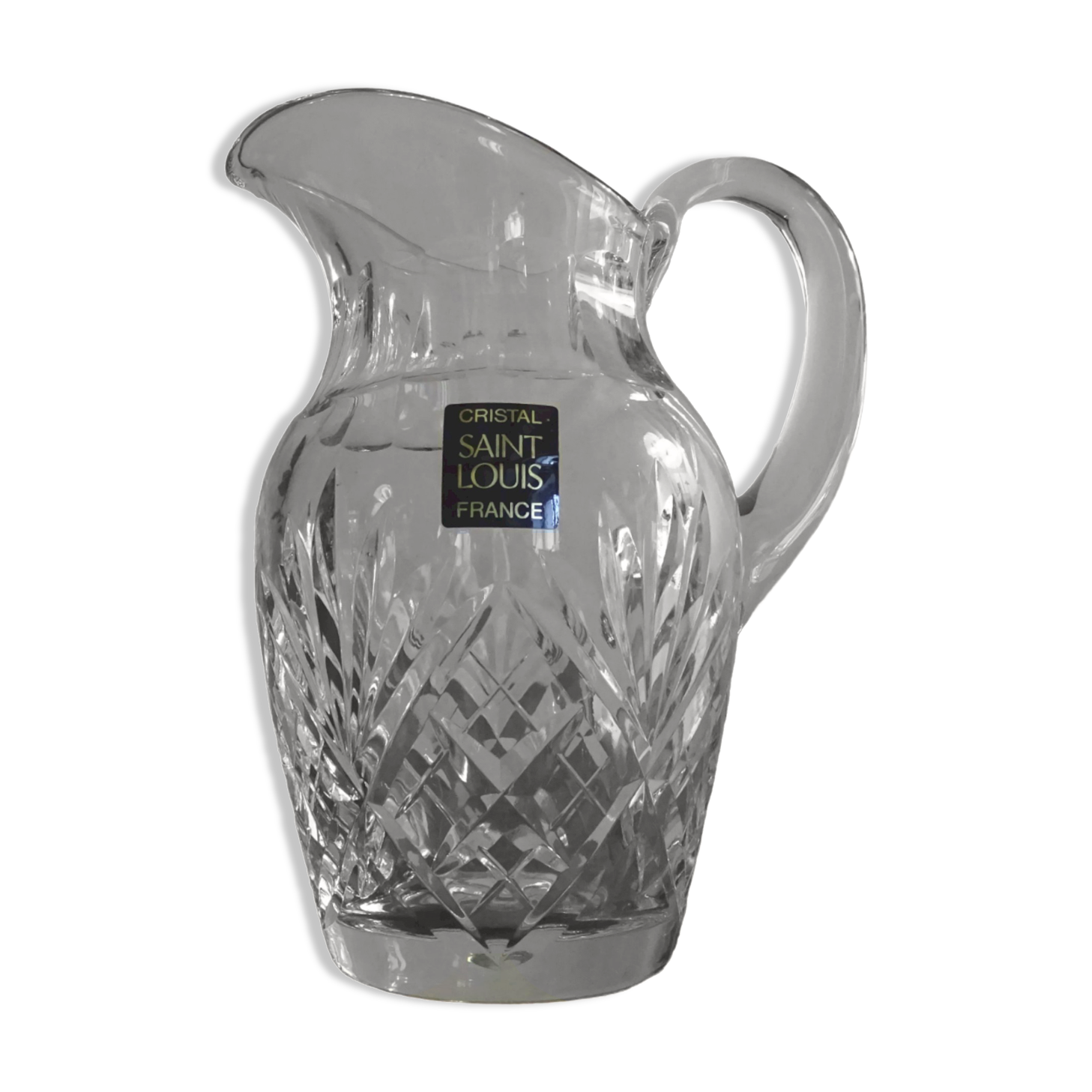 Jug / pitcher with crystal water Saint Louis signed - Model Chantilly