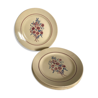 Suite de 5 assiettes plates Badonviller