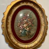 Old painting, still life with wild flowers signed XX century