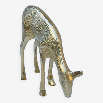 Vintage fawn solid brass animal
