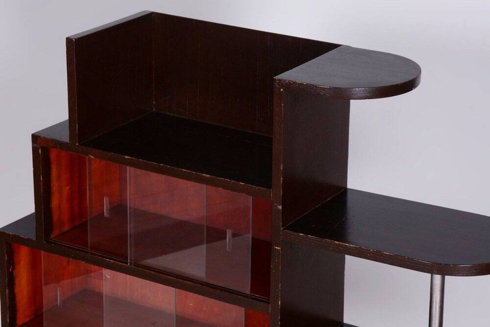 Art Deco Étagère in Oak & Chromed Steel, 1930s