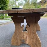 Renovated monastery farmhouse table in solid 18th century wood 200cm