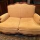 Sofa 2 places convertible sleeping 90x190 cherry Louis XV yellow velvet