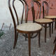 Set of 6 bistro chairs canned in curved wood N°18