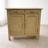 Buffet bas ancien en bois patiné