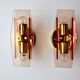 Pair of Veca wall lamps in Murano Glass Italy 1970
