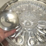 Table service silver metal crystal art deco top
