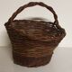 Rustic basket made of raw wicker
