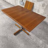 Scandinavian vintage telescopic extendable teak table 1970