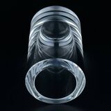 Orrefors engraved crystal bud vase, Sweden, 1950s-1960s