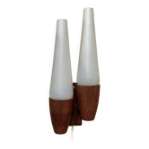 DOUBLE OPALINE APPLIQUE 1950 "SCANDINAVIAN DESIGN".