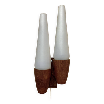 DOUBLE OPALINE APPLIQUE 1950 "SCANDINAVIAN DESIGN".
