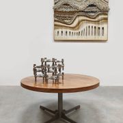 Table d'appoint ronde en design néerlandais vintage
