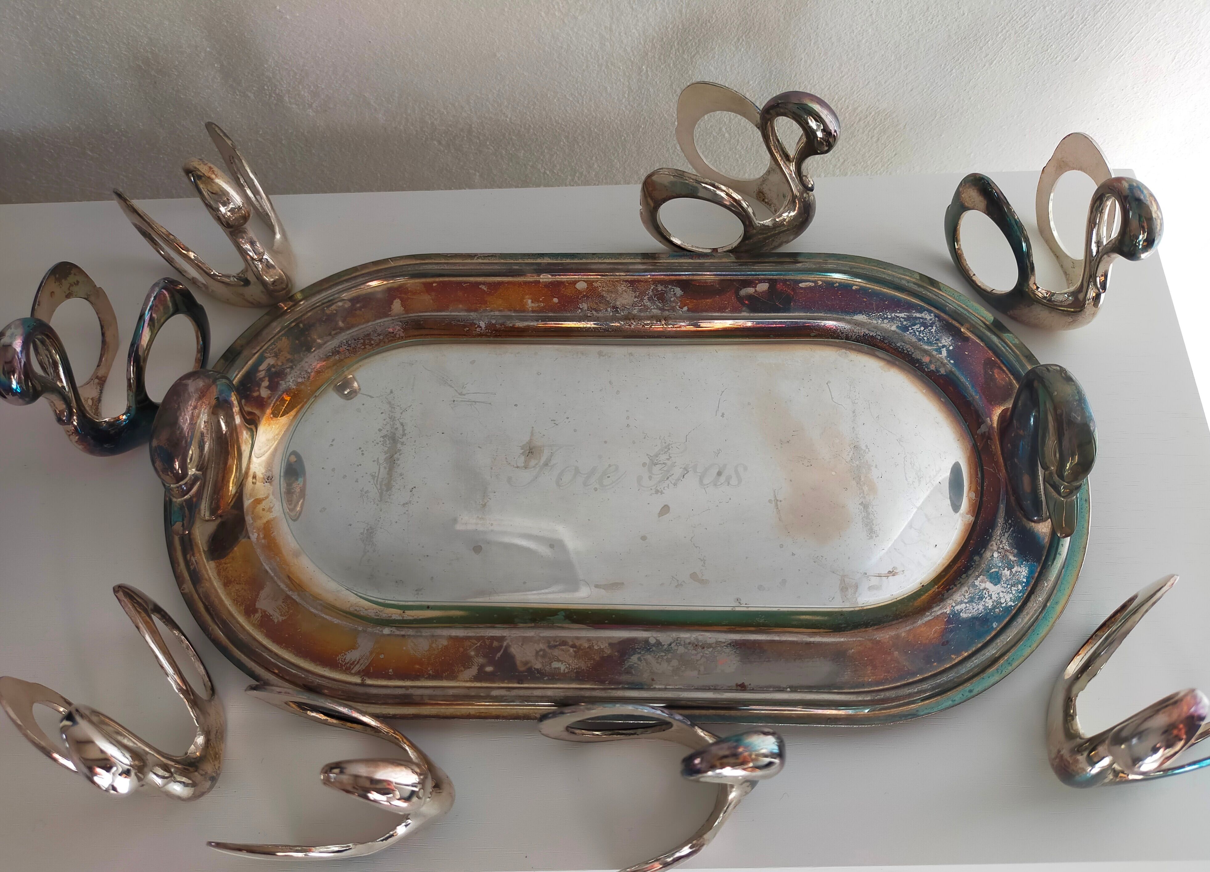 Silver metal foie gras set