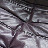 Togo 3-seater - Sofa - 3-seater bench seat in dark plum-colored full-grain leather by Ligne Roset - Very good condition