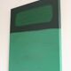 Minimalist green canvas "inside garden" signed Bodasca