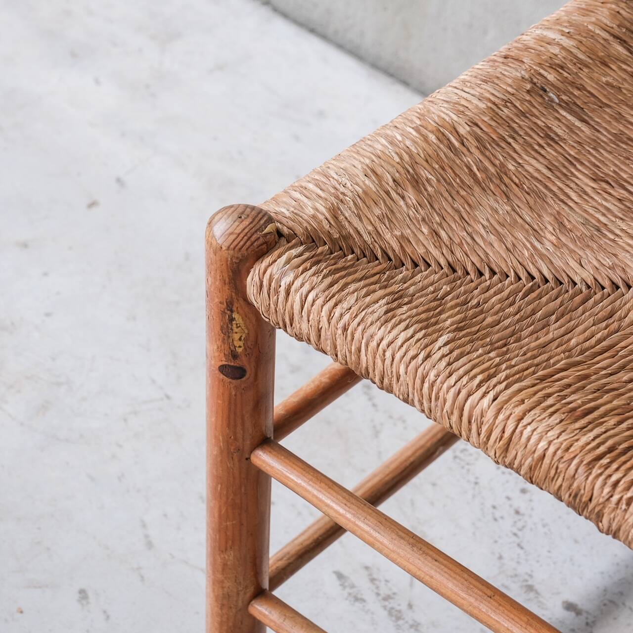 Single Mid-Century Rush Chair by Ate van Apeldoorn for Houtwerk Hattem