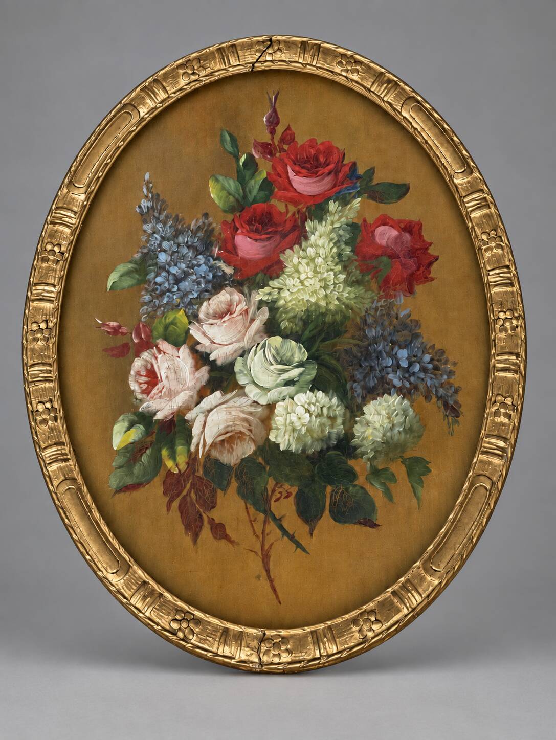 Still life with flowers. Oil on panel.