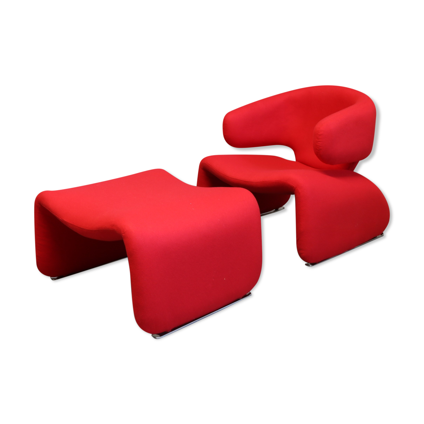 Djinn chair with foot stool by Olivier Mourgue in 1965 for Airborne