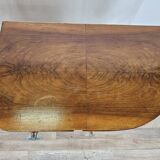 Pair of Art Decò bedside tables in walnut and thuja