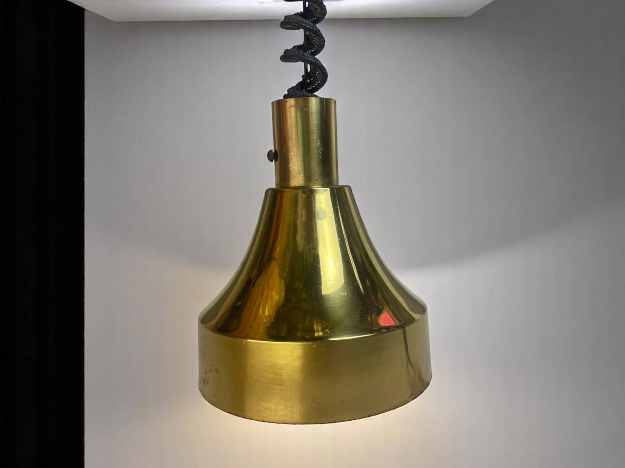 Lumière suspendue à abattant en verre de Murano