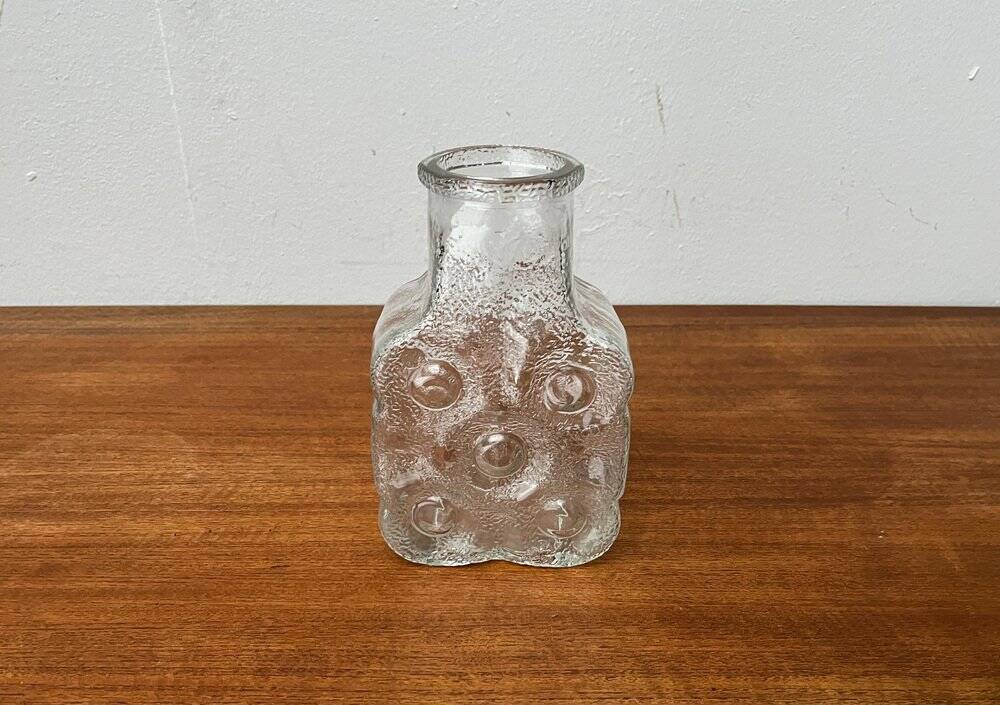 Vintage German glass vase model on the rocks by Lars Hellsten for Walther Glas, 1970s.