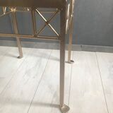 Table d'Appoint Vintage en Verre et Fonte