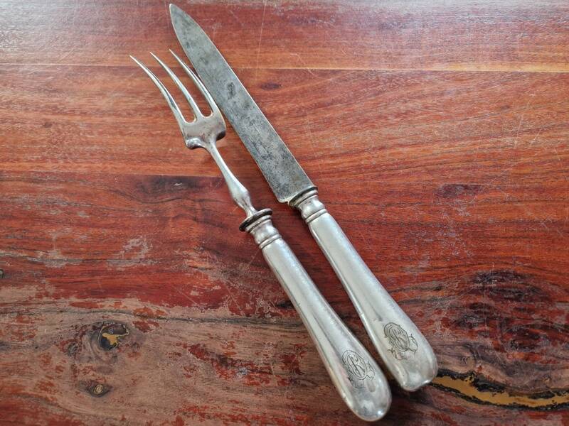 Christofle - Silver-plated carving service cutlery