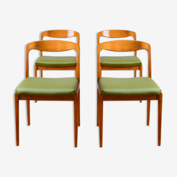 Suite of 4 chairs Scandinavian design Roche Bobois 1960s