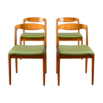Suite of 4 chairs Scandinavian design Roche Bobois 1960s
