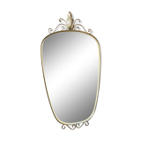 Gold metal rear-view mirror - 70x36cm