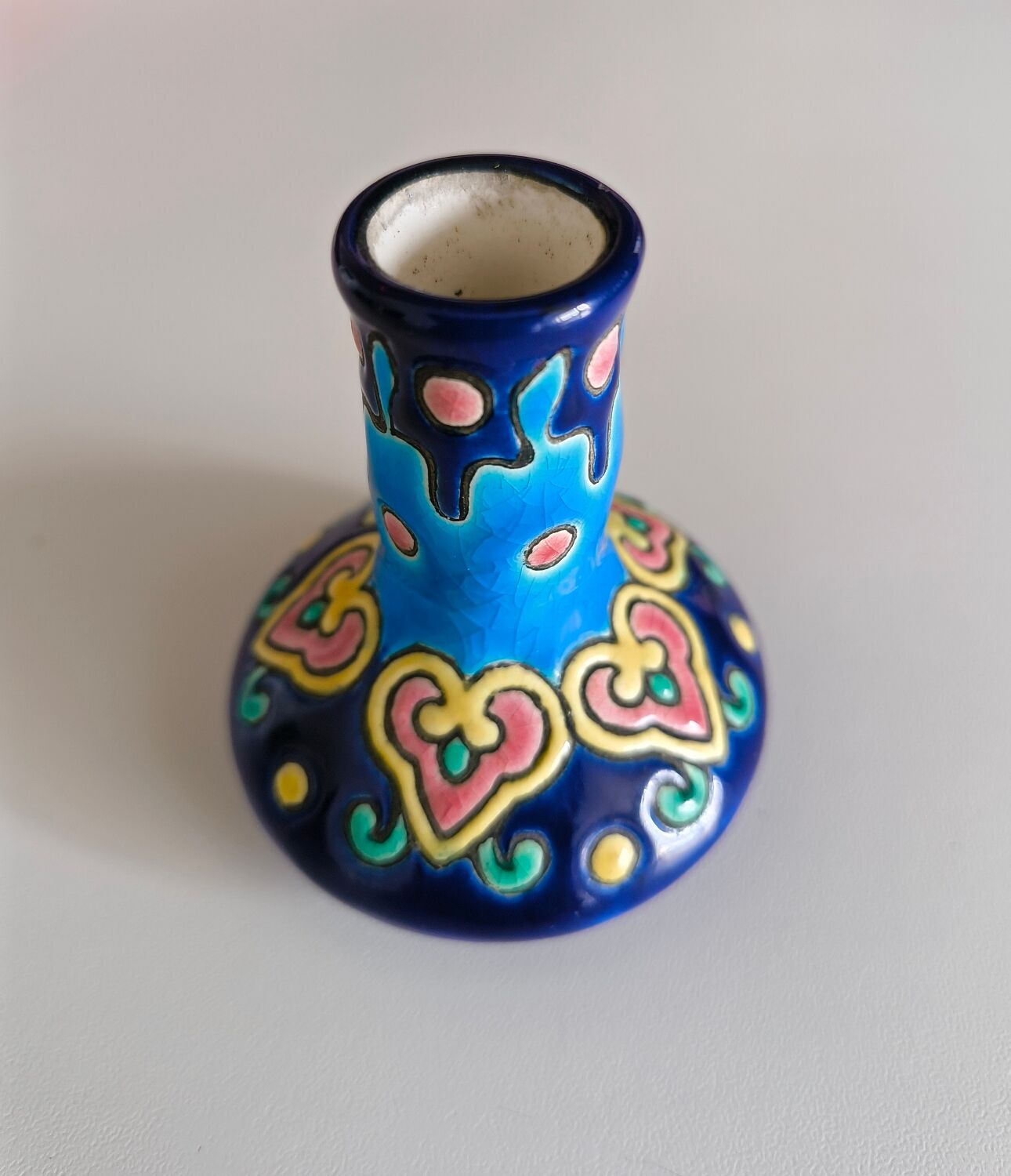 Mini vase in Longwy enamel – Model F3005 – 1950s/60s