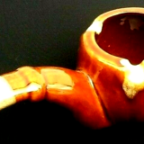 1950s glazed ceramic ashtray in the shape of a pipe