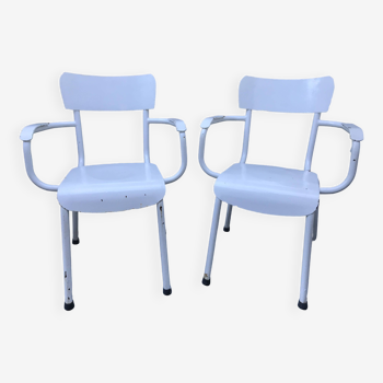 Pair of vintage metal armchairs