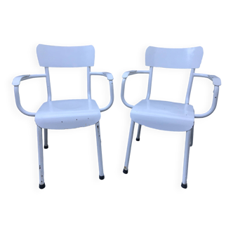 Pair of vintage metal armchairs