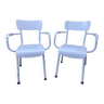 Pair of vintage metal armchairs