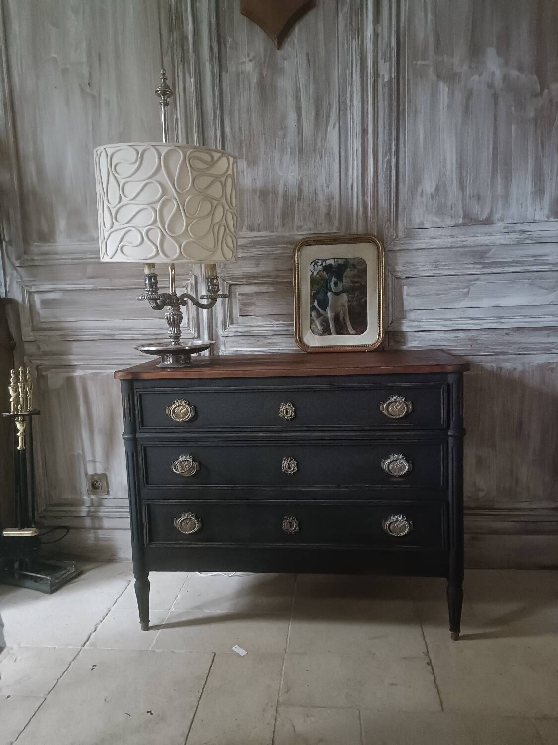 Commode style louis 16 noire