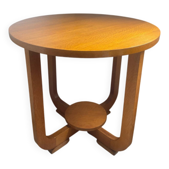 Table d'appoint Art Déco en chêne, années 40-50