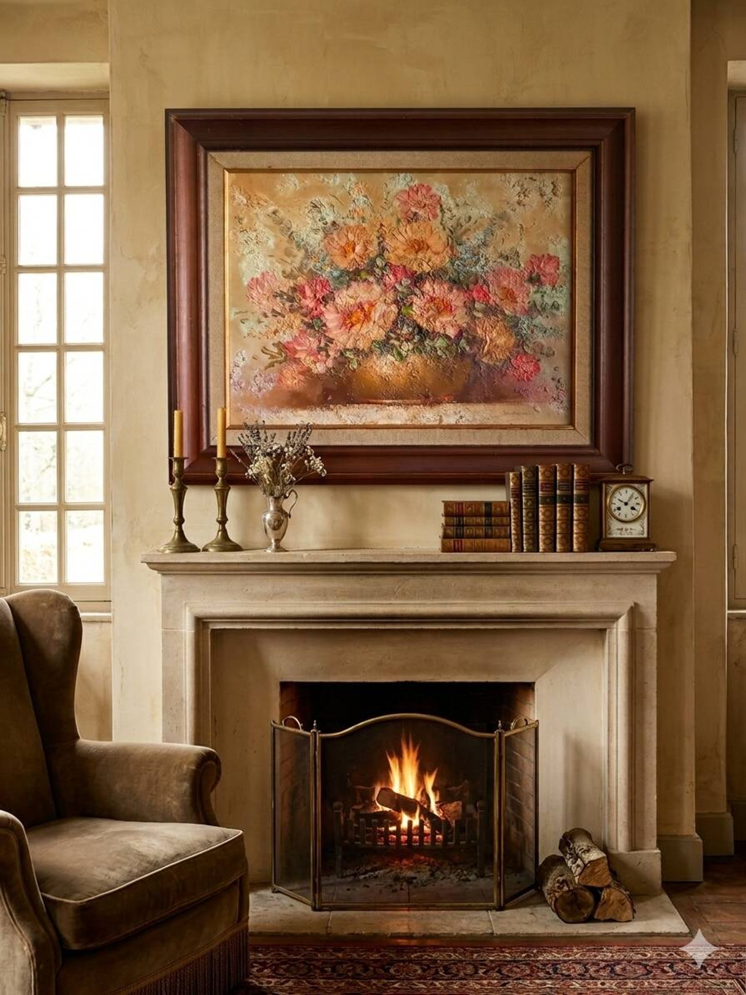 Oil on canvas "Roses" – HELMAN – Vintage Impasto with knife