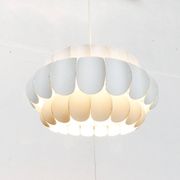 Mid-century white metal Swiss suspension by H. Zender for Temde.