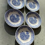 Set of 5 small dessert plates from the Nice factory, 2 stamps from the same manufacturer.