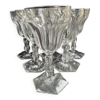6 water glasses - Val Saint Lambert Lalaing – Blown and cut crystal