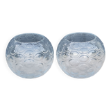 Pair of glass ball vases from the 70