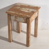 Paire de tables de chevet basses blanches anciennes (c.1920)
