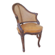 Louis xv office armchair, carved, cane, leather trimmed