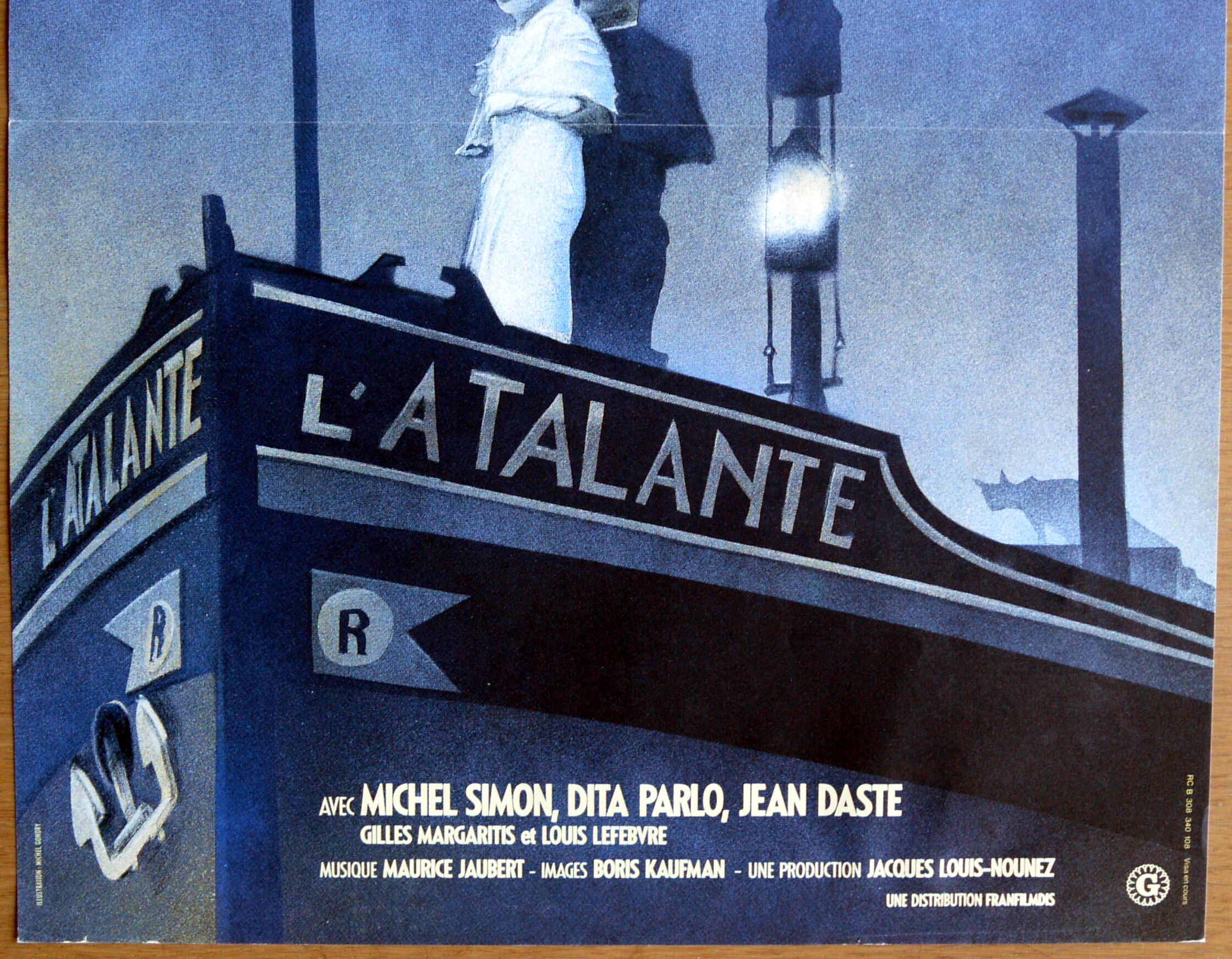 Original cinema poster "The Atalante" Michel Simon