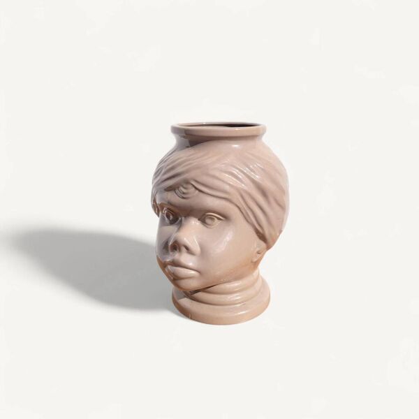 Vase, cache-pot visage en céramique