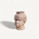 Ceramic face cachepot vase
